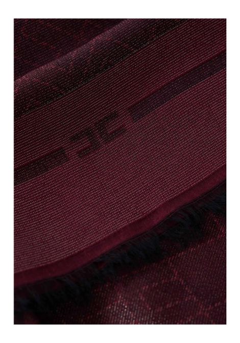 Sciarpa ELISABETTA FRANCHI donna SC12F56 Bordeaux pattern all over con logo ELISABETTA FRANCHI | Sciarpe | SC12F56EA4